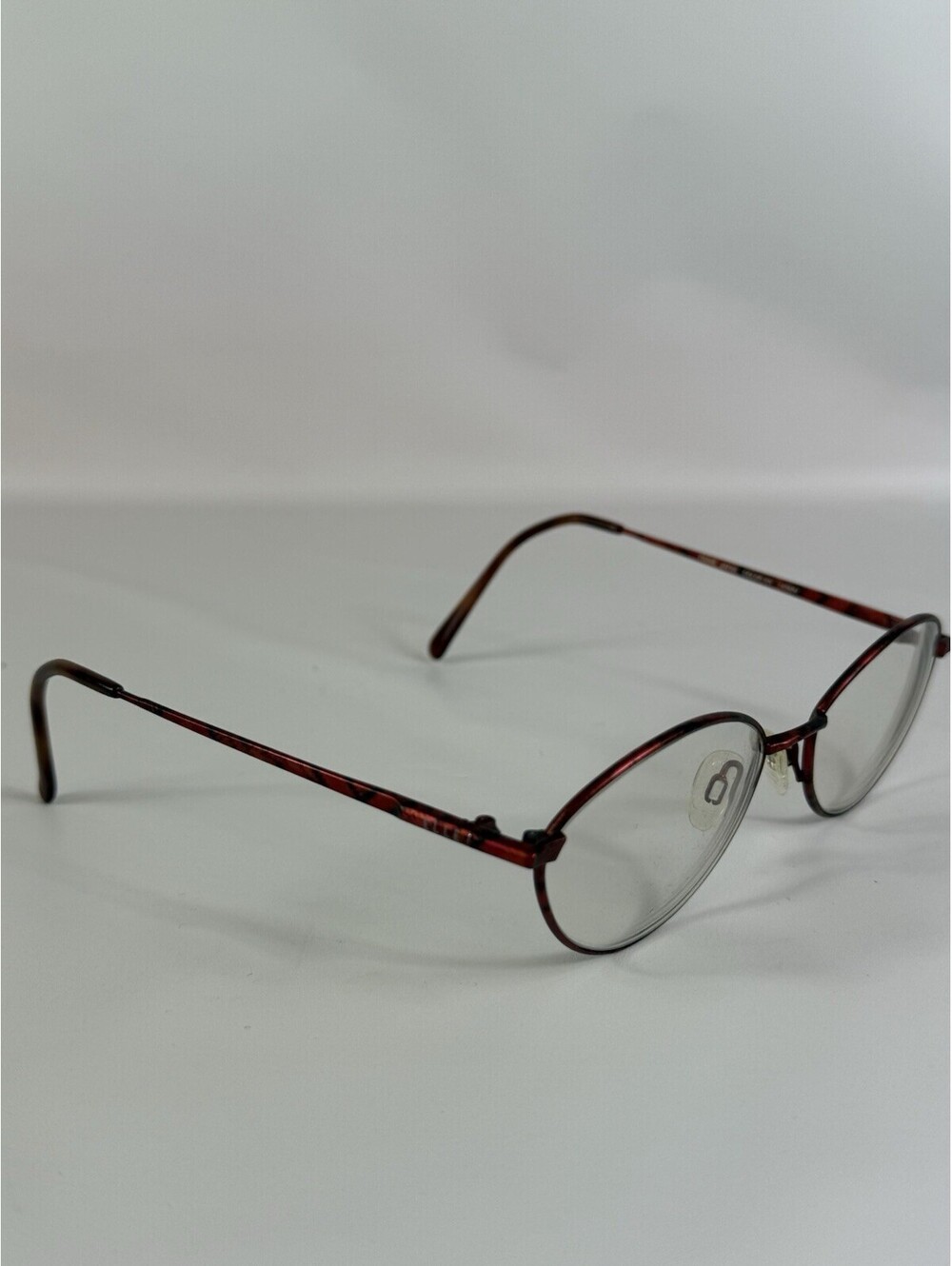 Vintage Elle EL2514 Red Oval Metal Sunglasses Japan FRAMES ONLY